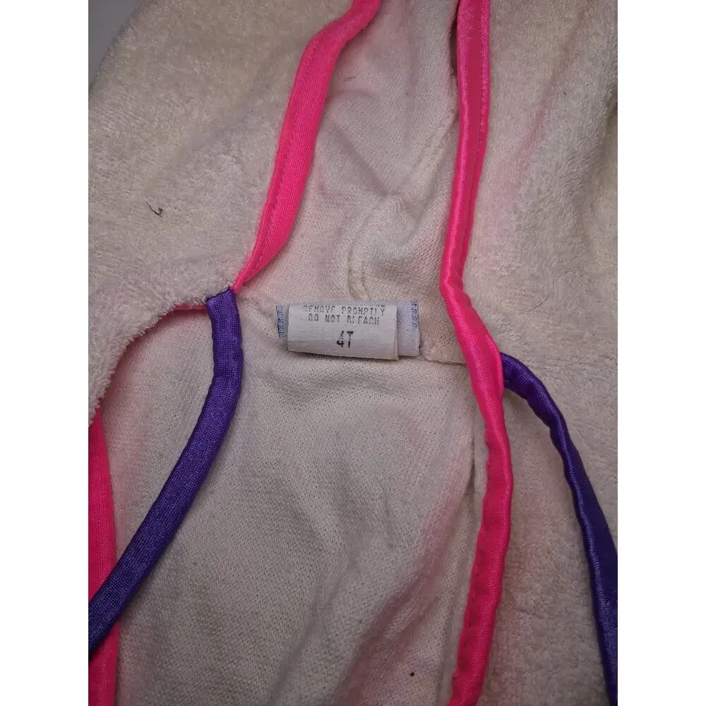7E Vintage Okie Dokie Girls Terrycloth Bathing Suit Cover Towel 90s Neon 4T